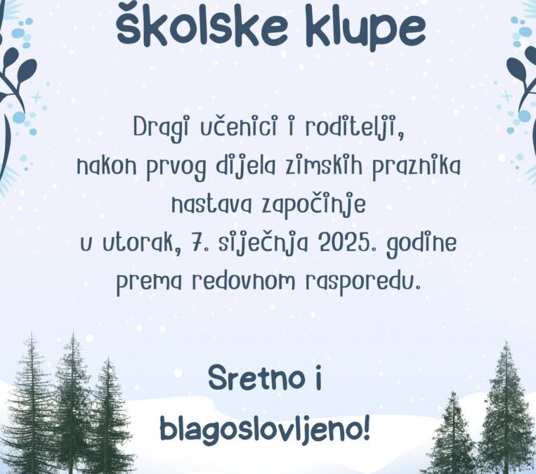 POVRATAK U ŠKOLSKE KLUPE