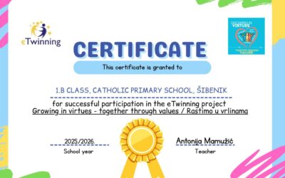 ETWINNING PROJEKT „GROWING IN VIRTUES – TOGETHER THROUGH VALUES / RASTIMO U VRLINAMA”