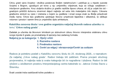 LIKOVNI NATJEČAJ: CRKVE NAŠEG GRADA